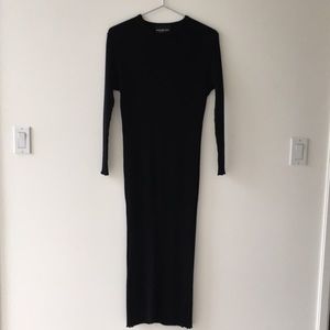 Marimekko Black Knit Wool Dress Size S